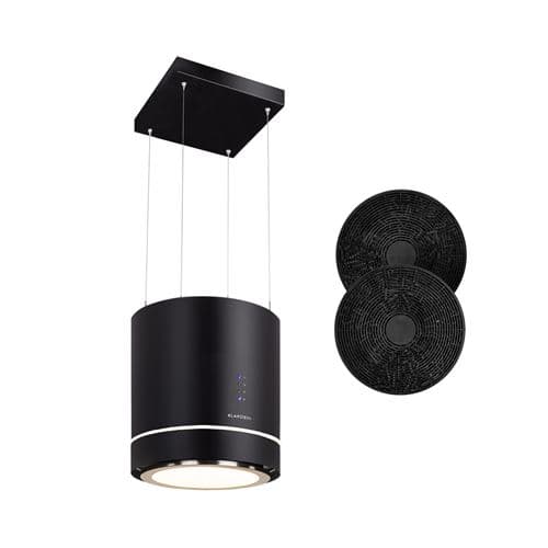 Klarstein Tron Ambience - Hotte - hotte îlot - largeur : 38 cm - profondeur : 38 cm - recyclage - noir