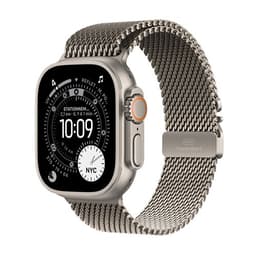 Apple Watch Ultra 3 GPS + Cellular 49mm Boitier en Titane Naturel avec Bracelet Milanais en titane naturel Small