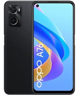 OPPO A76 - 4G smartphone - double SIM - RAM 4 Go / Mémoire interne 128 Go - microSD slot - Écran LCD - 6.56" - 1612 x 720 pixels (90 Hz) - 2x caméras arrière 13 MP, 2 MP - front camera 8 MP - noir brillant