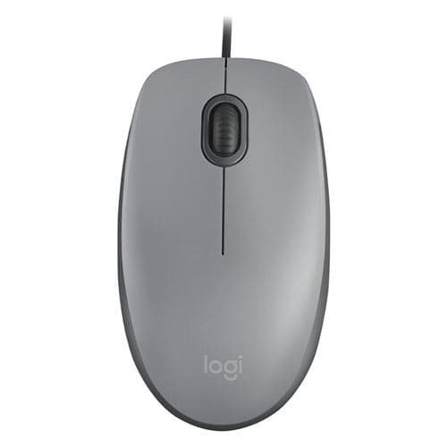 Logitech M110 Silent - Souris - droitiers et gauchers - optique - 3 boutons - filaire - USB-A - gris intermédiaire