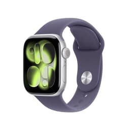 Apple Watch Series 11 GPS 42mm Boitier en Aluminium Argent avec Bracelet Sport Brume Violette - S/M