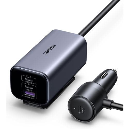 Chargeur Allume Cigare UGREEN GAN AC + 1 bloc d'alimentation déporté Noir