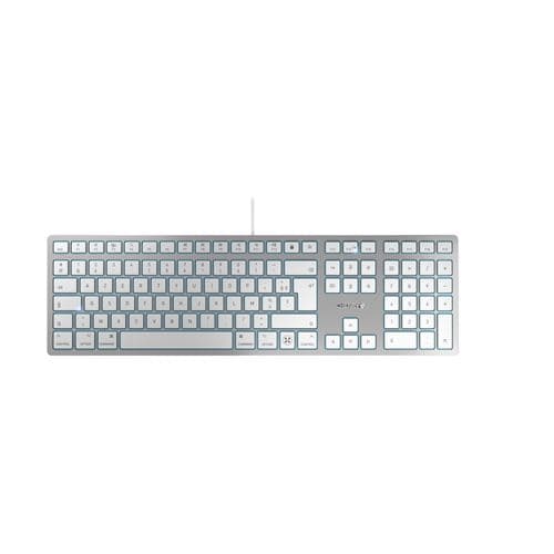 Clavier chiclet filaire Azerty Cherry KC 6000 C pour Mac Blanc Argent