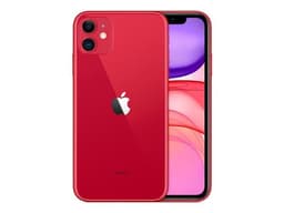 Apple iPhone 11 - (PRODUCT) RED - 4G smartphone - double SIM / Mémoire interne 128 Go - Écran LCD - 6.1" - 1792 x 828 pixels - 2x caméras arrière 12 MP, 12 MP - front camera 12 MP - rouge