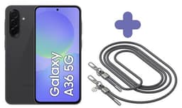Pack Smartphone Samsung Galaxy A36 6,7" 5G Double nano SIM 128 Go Noir + Bandoulière