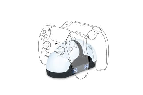 Double station de charge BigBen V3 pour manettes DualSense PS5 Noir et blanc