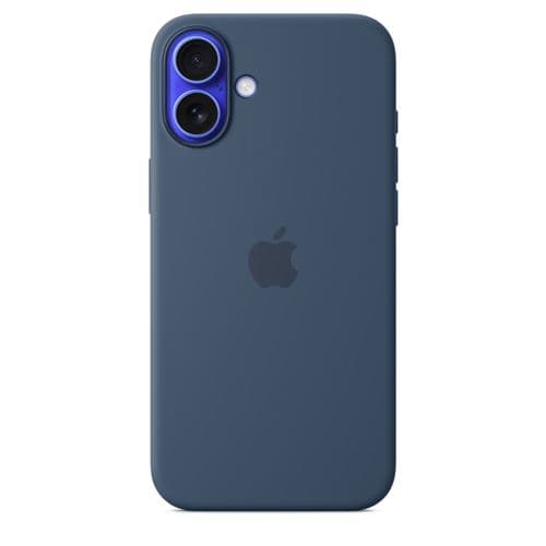 Coque en silicone avec MagSafe pour iPhone 16 Plus Denim