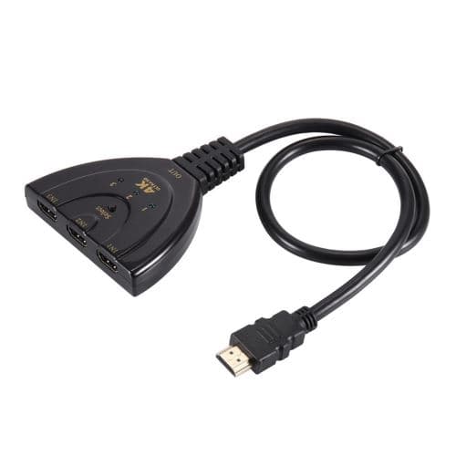 VSHOP® HDMI Switcher 4K HDMI Switch Splitter 3 Ports 19 Broches HD Standard Pigtail avec - Soutien4K /3D pour Roku3/Roku4 /PS3 /PS4 /Décodeur SKY /Amazon Stick /Apple TV /PC Portable etc