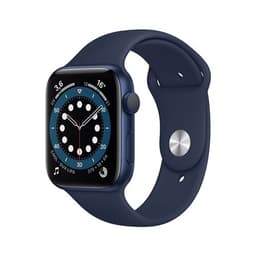Apple Watch Series 6 GPS, 44mm boitier aluminium bleu avec bracelet sport bleu marine