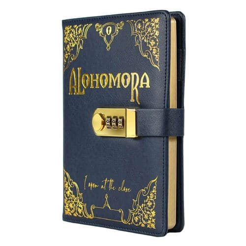 Monde de sorcier officiel Harry Potter Alohomora verrouillable non daté Journal bleu