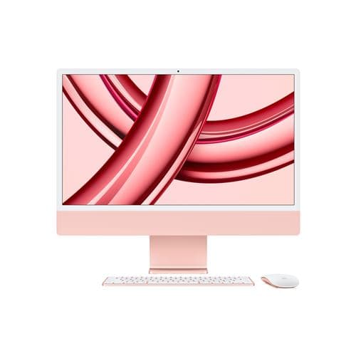 Apple iMac 24" écran rétina 4,5K 256 Go SSD 8 Go RAM Puce M3 CPU 8 cœurs GPU 10 cœurs Rose