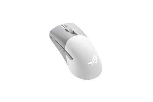 ASUS ROG Keris Wireless AimPoint - Souris - pour droitiers - optique - 5 boutons - sans fil, filaire - 2.4 GHz, USB 2.0, Bluetooth 5.1 LE - blanc clair de lune