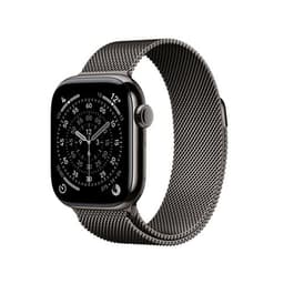 Apple Watch Series 11 GPS + Cellular 42mm Boitier en Titane Ardoise avec Bracelet Milanais Noir