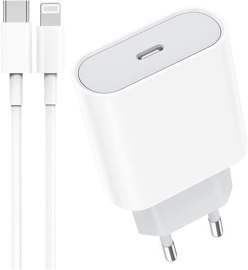 Chargeur USB C 20w chargeur secteur ultra rapide type C adaptateur mural + câble type C vers lightning 2 mètres compatible iPhone APPLE