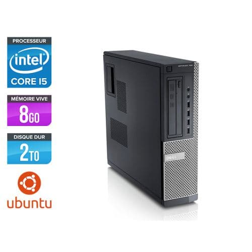 Unité centrale Dell Optiplex 790 Desktop - Noir - Intel Core i5-2400 / 3,10 GHz - RAM 8 Go - HDD 2 To - DVD - Gigabit Ethernet - Ubuntu / Linux