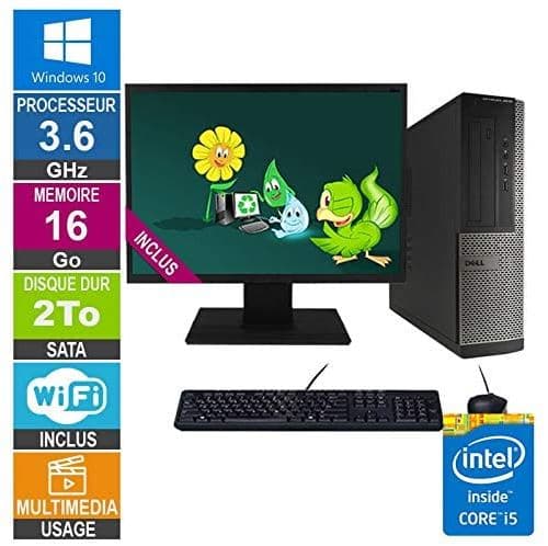 PC Dell Optiplex 3010 DT i5-3470 3.60GHz 16Go/2To Wifi W10 + Ecran 22