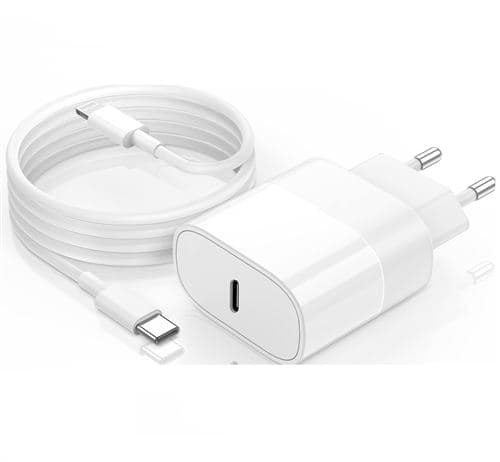 Chargeur Rapide iPhone 15 - iPhone 15 MINI - iPhone 15 PRO - iPhone 15 PRO MAX - 20W + Câble 1 mètre USB C USB type C- Straße Tech ®