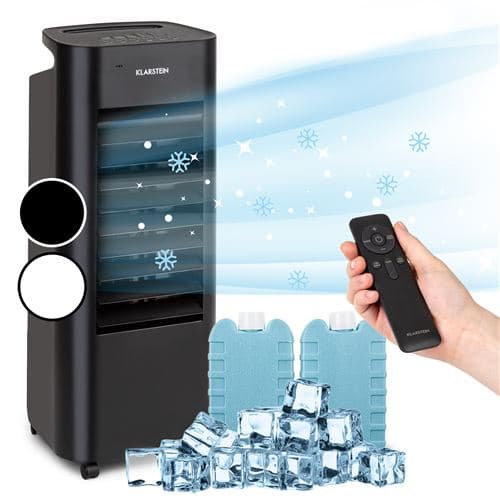 Rafraîchisseur d'air - Klarstein IceWind Max - Ventilateur - 60W - Refroidisseur d'air - 330 m³/h - Humidificateur - Minuterie - Télécommande - Noir