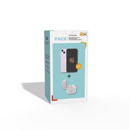 Pack Apple iPhone 14 6,1” 5G Double SIM 128 Go Violet Reconditionné Grade A Reborn + Ecouteurs sans fil Neufs Blanc