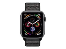 Apple Watch Series 4 (GPS + Cellular) - 40 mm - espace gris en aluminium - montre intelligente avec boucle sport - nylon tissé - noir - taille du poignet : 130-190 mm - 16 Go - Wi-Fi, Bluetooth - 4G - 30.1 g