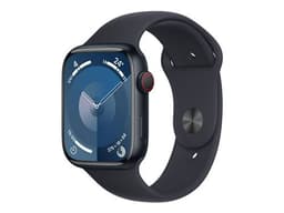 Apple Watch Series 9 (GPS + Cellular) - 45 mm - aluminium minuit - montre intelligente avec bande sport - fluoroélastomère - minuit - taille du bracelet : M/L - 64 Go - Wi-Fi, Bluetooth, UWB, LTE - 4G - 39 g