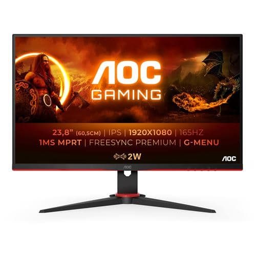 Ecran PC Gaming Aoc 24G2SPAE/BK 23.8" Full HD Noir et rouge