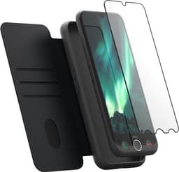 Pack Smartphone Doro Aurora A30 6.1" Double nano SIM 128 Go Graphite + Etui de protection Noir + Film de protection en verre trempé