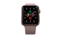 Apple Watch Series 5 GPS, 40mm boîtier aluminium or-rose avec Bracelet Rose Reconditionnée Grade A+