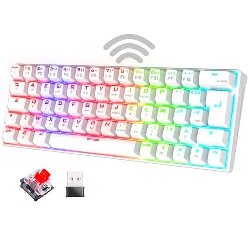 Clavier mécanique sans fil Azerty Spirit Of Gamer XPERT K200 Bluetooth Blanc