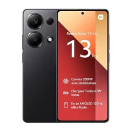 Xiaomi Redmi Note 13 Pro - 4G smartphone - double SIM - RAM 8 Go / Mémoire interne 256 Go - microSD slot - écran OEL - 6.67" - 2400 x 1080 pixels (120 Hz) - 3 x caméras arrière 200 MP, 8 MP, 2 MP - front camera 16 MP - noir minuit