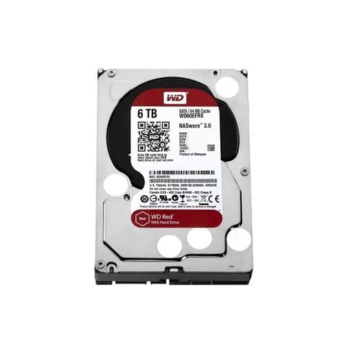 WD Red Plus WD60EFRX - Disque dur - 6 To - interne - 3.5" - SATA 6Gb/s - mémoire tampon : 64 Mo - pour My Cloud EX2; EX4; PR2100; PR4100