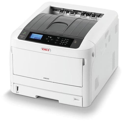 OKI C834nw - Imprimante - couleur - LED - A3 - 1200 x 600 ppp - jusqu'à 36 ppm (mono) / jusqu'à 36 ppm (couleur) - capacité : 400 feuilles - USB 2.0, Gigabit LAN, Wi-Fi(n), NFC, hôte USB 2.0