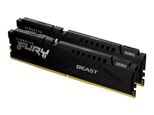 Kingston FURY Beast - DDR5 - kit - 32 Go: 2 x 16 Go - DIMM 288 broches - 5600 MT/s / PC5-44800 - CL36 - 1.25 V - mémoire sans tampon - on-die ECC - noir