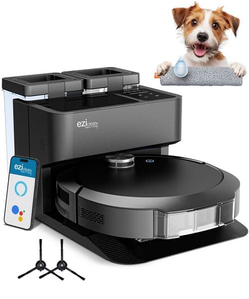 Aspirateur robot laveur connecté avec base de vidage Eziclean® All-in-one Z10 Plus Noir
