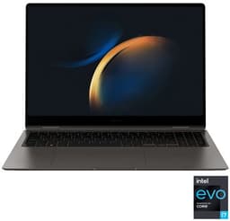 Samsung Galaxy Book3 Pro 360 - Conception inclinable - Intel Core i7 - 1360P / jusqu'à 5 GHz - Evo - Win 11 Home - Carte graphique Intel Iris Xe - 16 Go RAM - 1 To SSD NVMe - 16" AMOLED écran tactile 2880 x 1800 (WQXGA+) @ 120 Hz - Wi-Fi 6E - graphite