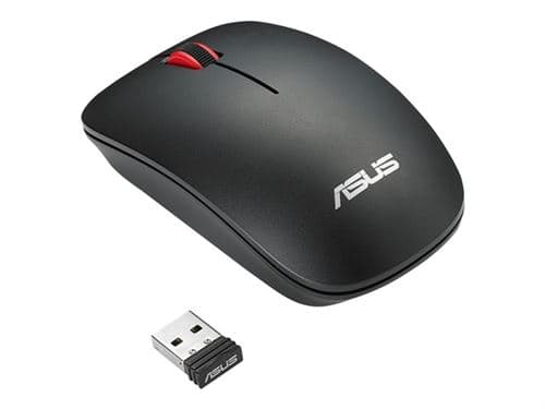 ASUS WT300 - Souris - droitiers et gauchers - optique - sans fil - 2.4 GHz - récepteur sans fil USB - noir, rouge