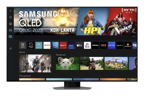 TV Samsung QLED TQ75Q80C 190 cm 4K UHD Smart TV Argent carbone