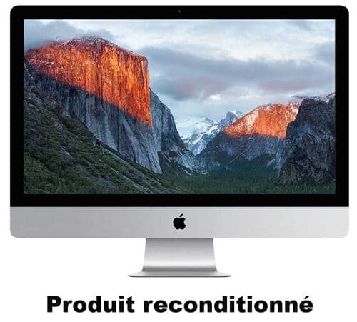 Apple iMac 2013 - Tout-en-un - Core i5 4570R / jusqu'à 3.2 GHz - RAM 8 Go - HDD 1 To - Iris Pro Graphics 5200 - Bluetooth - macOS Mojave 10.14.2 ou plus récent - moniteur : LED 21.5" - clavier : Français - reconditionné - Grade A