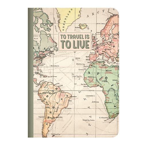 Cahier à spirale A6 Legami 80 pages lignées Carte du monde