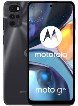 Motorola Moto G22 - 4G smartphone - double SIM - RAM 4 Go / Mémoire interne 64 Go - microSD slot - Écran LCD - 6.5" - 1600 x 720 pixels (90 Hz) - 4x caméras arrière 50 MP, 8 MP, 2 MP, 2 MP - front camera 16 MP - noir cosmique