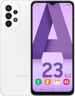 Smartphone Samsung Galaxy A23 6.6" Double SIM 5G 4 Go RAM 64 Go blanc