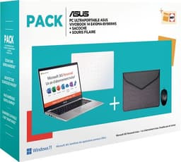 Pack PC Ultra-Portable Asus Vivobook E410MA-BV969WS 14" Intel Celeron 4 Go RAM 64 Go eMMC Blanc + Housse+ Souris filaire