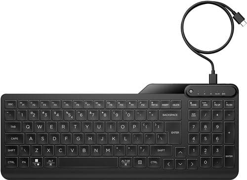 HP 405 - Clavier - dispositif multiple - 65% - compact - rétroéclairé - USB - Français - noir