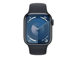 Apple Watch Series 9 (GPS) - 41 mm - aluminium minuit - montre intelligente avec bande sport - fluoroélastomère - minuit - taille du bracelet : M/L - 64 Go - Wi-Fi, Bluetooth, UWB - 31.9 g