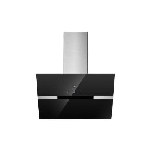 Continental Edison H9062bv - Hotte Inclinee Deco 90 Cm, Noir En Verre Avec Bande Inox