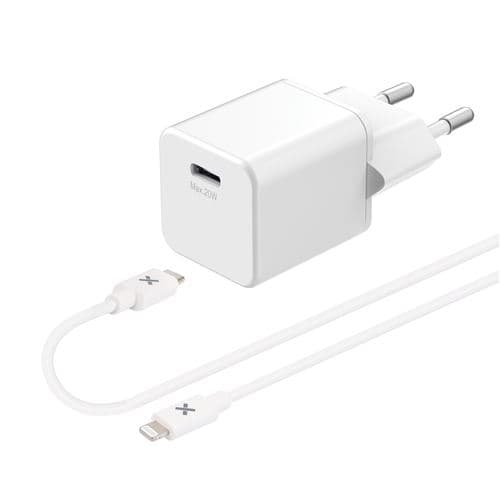 Chargeur secteur Wefix 20 W Blanc + Câble Lightning 1 m