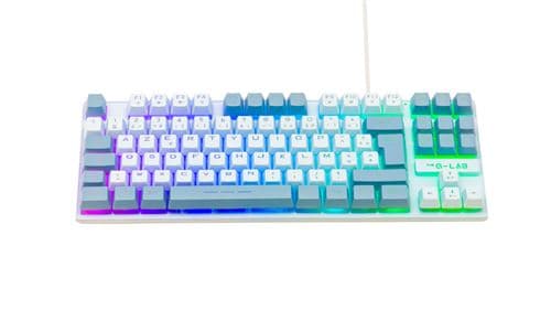 Clavier Gaming filaire Azerty The G-Lab Keyz Caesium Blanc et Gris