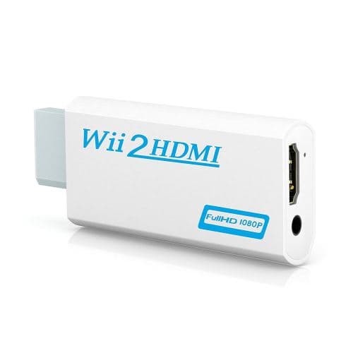Alpexe Adaptateur Wii vers HDMI Convertisseur connecteur avec 1080p/720p Sortie Vidéo et audio de 3,5 mm – Prise en charge tous les modes d'affichage Wii (blanc)