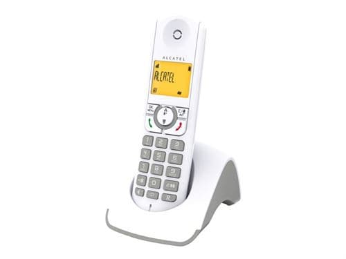 Alcatel F330 S - Téléphone sans fil avec ID d'appelant - DECT - (conférence) à trois capacité d'appel - gris, blanc