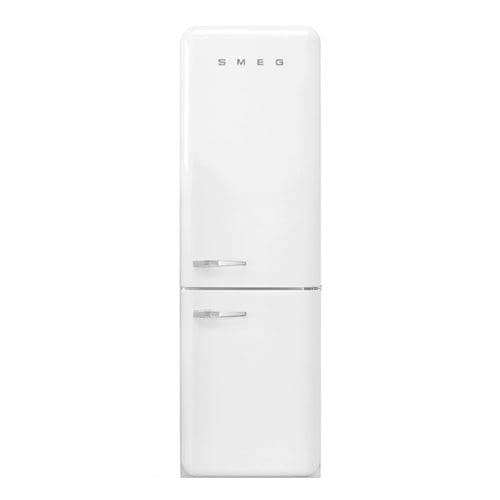 Réfrigérateur congélateur pose libre, volume total 331 L , réfrigérateur 234 L air ventilé, congélateur 97 L no frost, zone extra fresh 0°C, compartiment congélation rapide, éclairage LED, niveau sonore 37 dB, classe A+++, design rétro, blanc